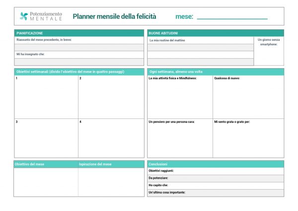 Il planner della felicità